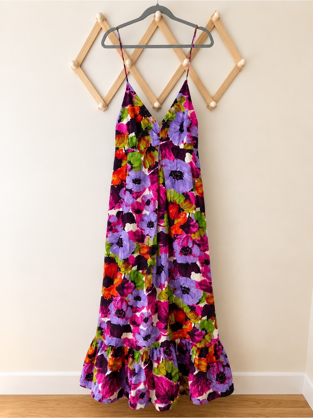 NWT Plenty by Tracy Reese Purple Floral V-Neck Maxi Dress - Size 1X